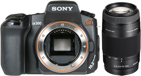 Sony Alpha 300 DSLR-A300 10.2M 75-300mm, C - CeX (UK): - Buy, Sell